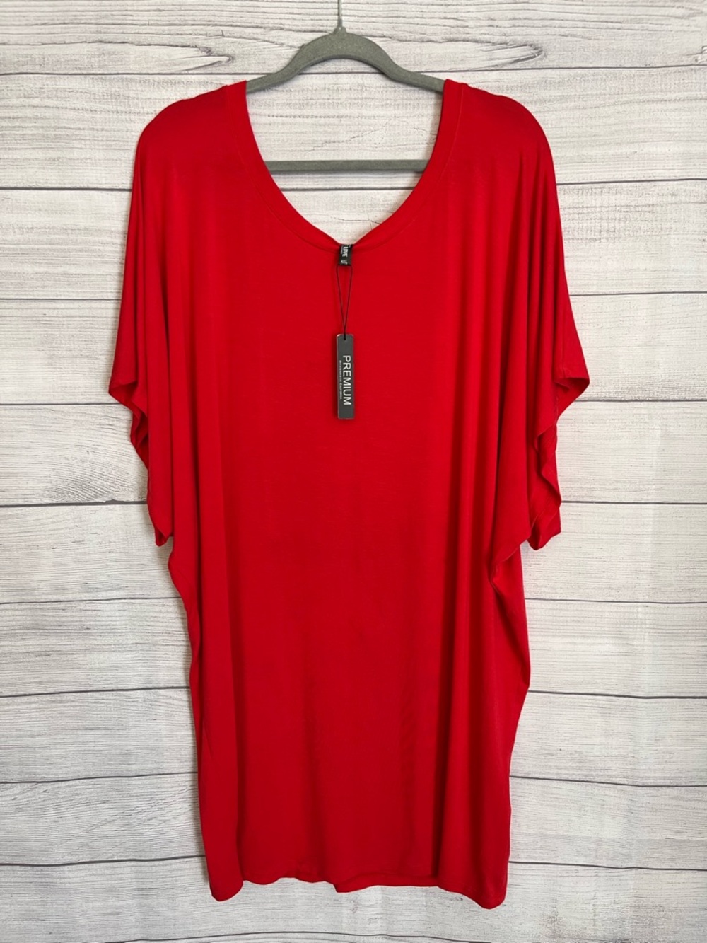 Premium Lock & Love | NWT Red Dolman Sleeve Draped Tunic